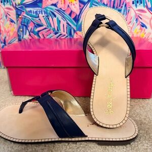 Lilly Pulitzer McKim Navy Sandals 7.5
